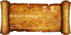Doktor Nikolett névjegykártya